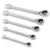 Klucze płasko-oczkowe z Grzechotką 5 elementów, stal CR-V Fixtec