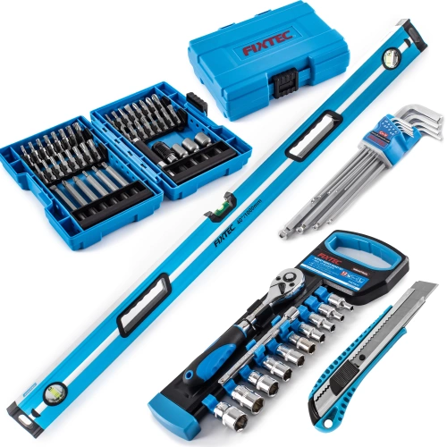 Zestaw Montera Fixtec 5w1 - Poziomica, Klucze, Bity, Imbusy, Nóż