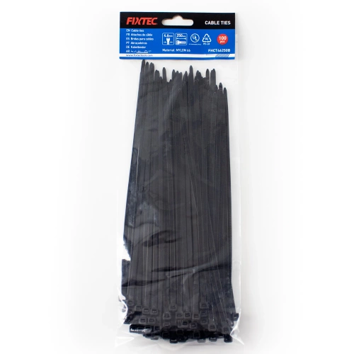 Trytytki, Opaski zaciskowe, Zipy 4.6x250mm Fixtec 100szt