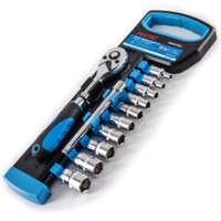 Zestaw kluczy nasadowych 12 elementów CR-V, Grzechotka 1/4" Fixtec