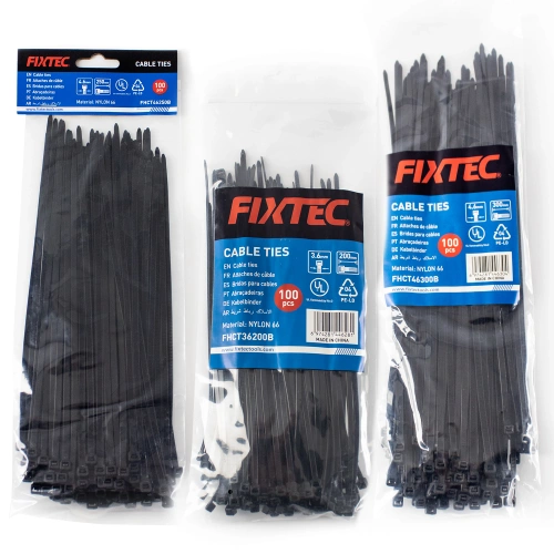 Zestaw opasek zaciskowych, Trytytek, Zipów 300mm 250mm 200mm Fixtec 300szt