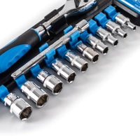 Zestaw kluczy nasadowych 12 elementów CR-V, Grzechotka 1/4" Fixtec