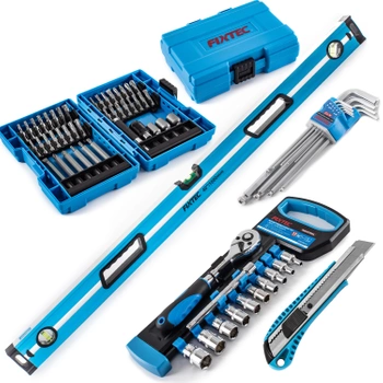 Zestaw Montera Fixtec 5w1 - Poziomica, Klucze, Bity, Imbusy, Nóż